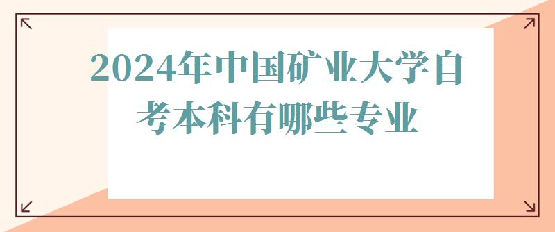 2024年中國(guó)礦業(yè)大學(xué)自考本科有哪些專(zhuān)業(yè)