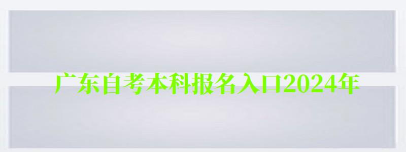 廣東自考本科報(bào)名入口2024年