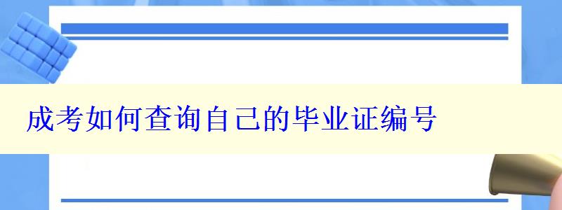 成考如何查詢自己的畢業證編號