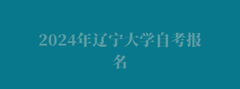 2024年遼寧大學自考報名 2024年遼寧大學自考報名