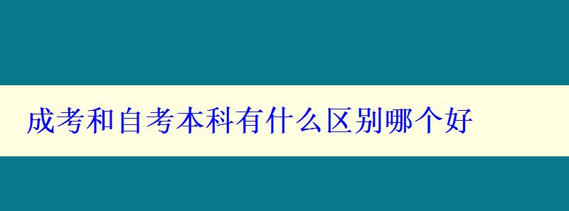 成考和自考本科有什么區別哪個好