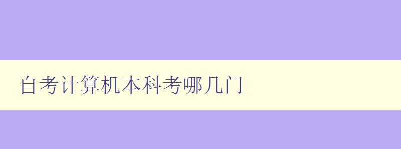 自考計(jì)算機(jī)本科考哪幾門 自考計(jì)算機(jī)本科考哪幾門