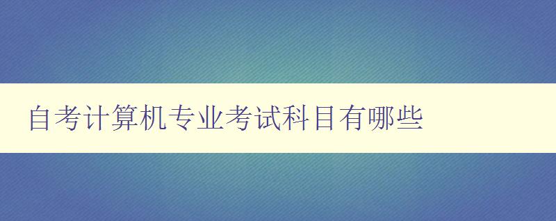自考計算機專業考試科目有哪些 詳細介紹自考計算機專業的考試科目
