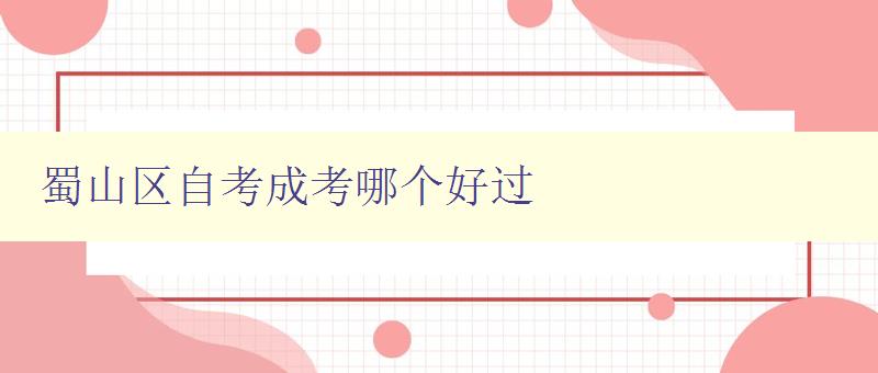 蜀山區(qū)自考成考哪個好過 對比自考和成考的優(yōu)缺點(diǎn)
