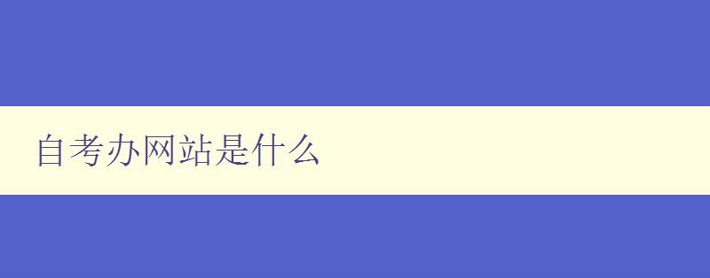 自考辦網站是什么