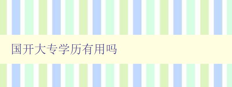 國開大專學歷有用嗎