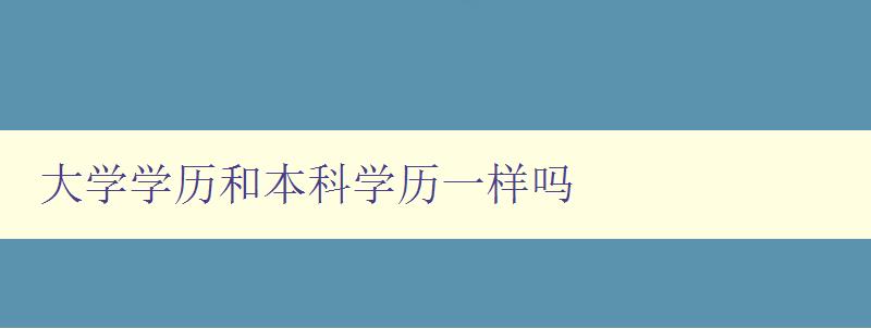 大學(xué)學(xué)歷和本科學(xué)歷一樣嗎