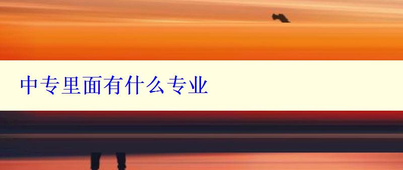 中專里面有什么專業(yè)