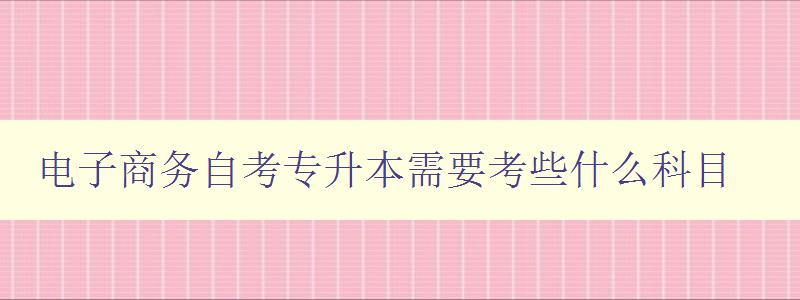 電子商務自考專升本需要考些什么科目