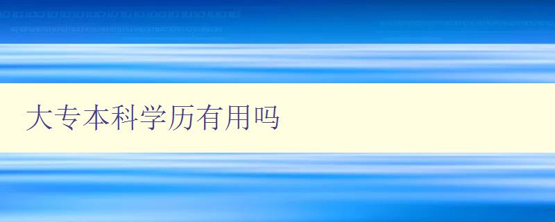 大專本科學歷有用嗎 就業市場對大專和本科學歷的需求分析