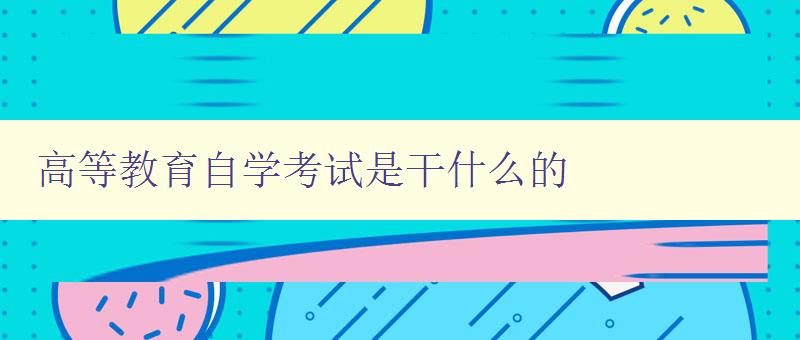 高等教育自學考試是干什么的 解析高等教育自學考試的作用和意義 高等教育自學考試是干什么的 解析高等教育自學考試的作用和意義