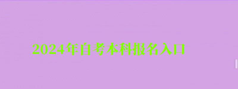 2024年自考本科報(bào)名入口