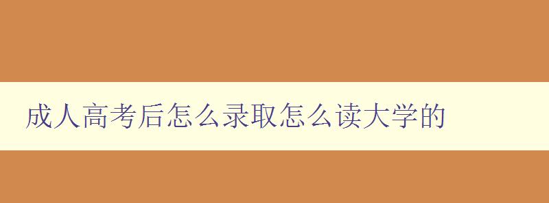成人高考后怎么錄取怎么讀大學的