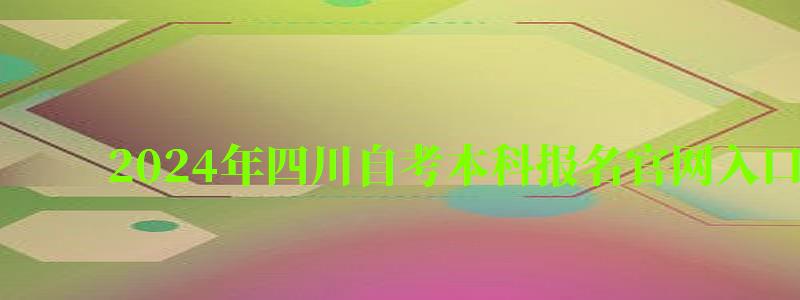 2024年四川自考本科報(bào)名官網(wǎng)入口