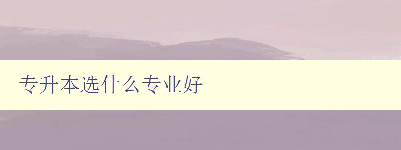 專升本選什么專業好 分析專升本熱門專業及就業前景