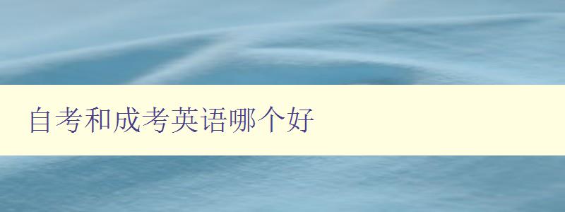 自考和成考英語哪個好 比較自考和成考英語學習的優缺點