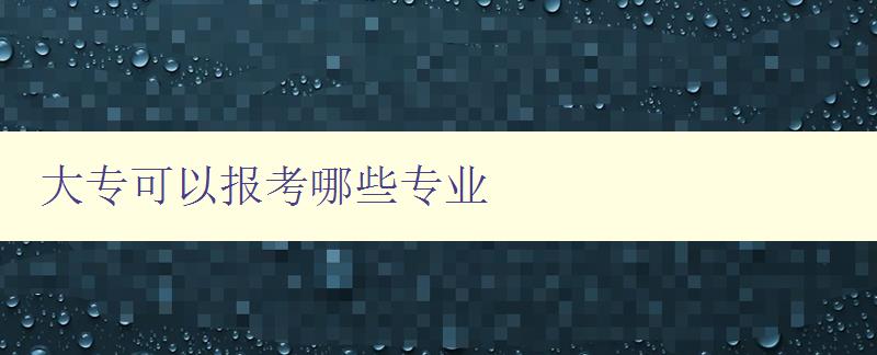 大專(zhuān)可以報(bào)考哪些專(zhuān)業(yè)