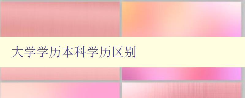 大學(xué)學(xué)歷本科學(xué)歷區(qū)別 詳解本科與其他學(xué)歷的差別 大學(xué)學(xué)歷本科學(xué)歷區(qū)別 詳解本科與其他學(xué)歷的差別