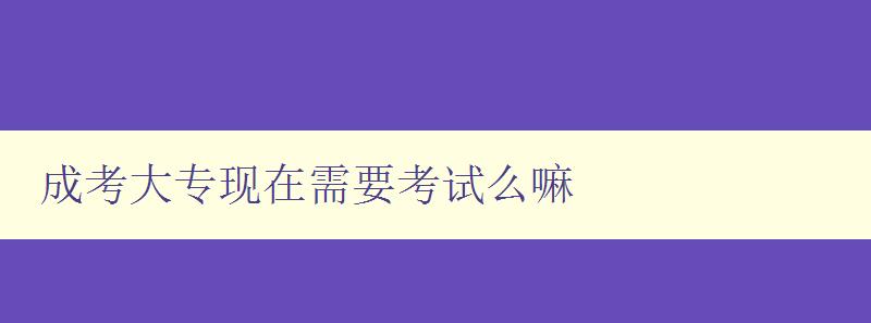 成考大專現(xiàn)在需要考試么嘛