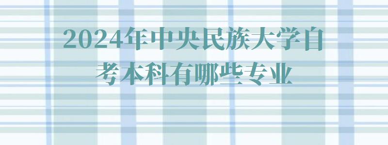 2024年中央民族大學自考本科有哪些專業