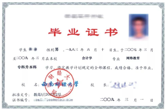網絡教育專升本畢業(yè)證