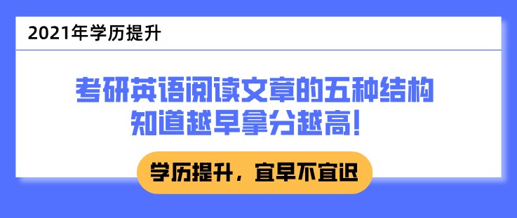 考研英語閱讀文章的五種結構，知道越早拿分越高！
